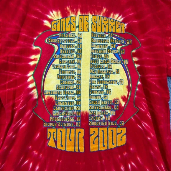 VTG Y2k  Aerosmith Girls Of Summer 2002 Tie Dyed‎ T Shirt Men XL - Picture 14 of 16